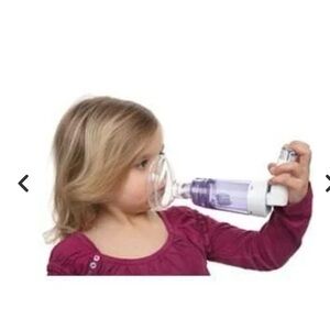 Philips Respironics Optichamber Diamond inhaler with pediatric mask.